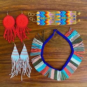 Lot of Huichol handmade beaded jewelry